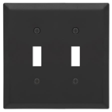 Amerelle Amerelle Century Matte Black 2 gang Stamped Steel Toggle Wall Plate 1 pk 163TTMB